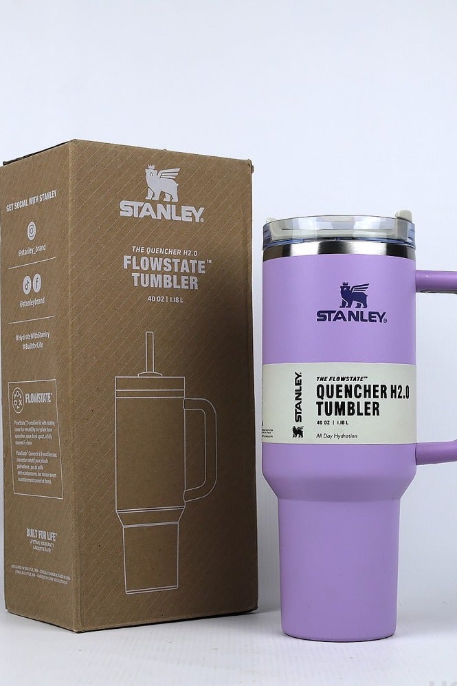 Stanley Quencher Tumbler – 40oz Insulated Travel Mug with Handle & Straw (Purple) - Image 1