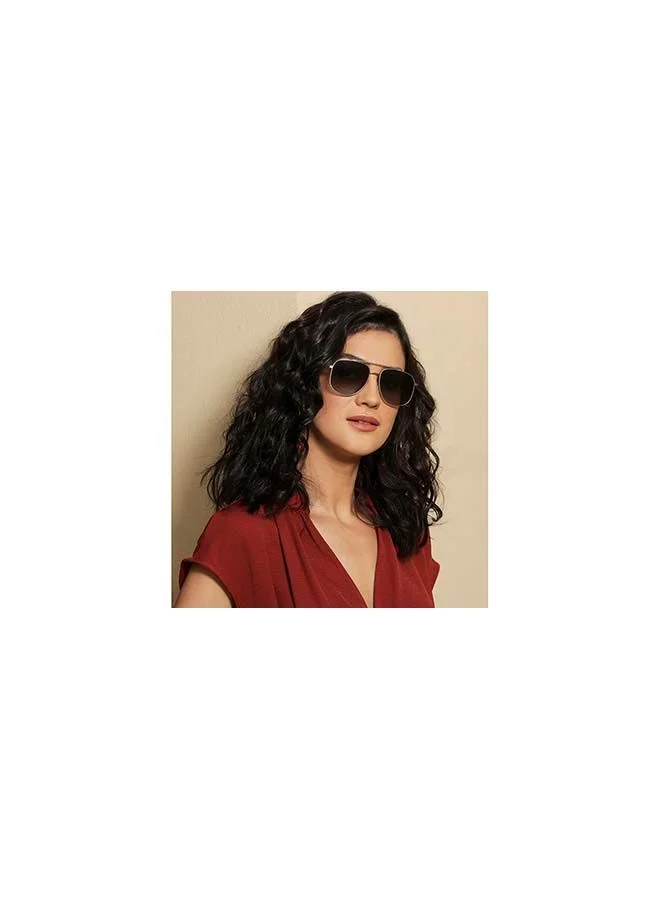 فينسينت تشيس نظارة شمسية فينتج بإطار مربع مستقطبة وحماية من الأشعة فوق البنفسجية VC S12934 - 55 مم - ذهبي