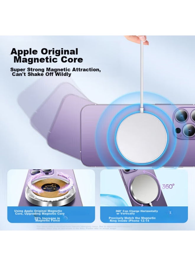 Topvork متوافق مع شاحن Apple اللاسلكي لـ Iphone 16/15 Pro Max، يدعم الشحن السريع المغناطيسي Magsafe بقوة 15w - Image 2
