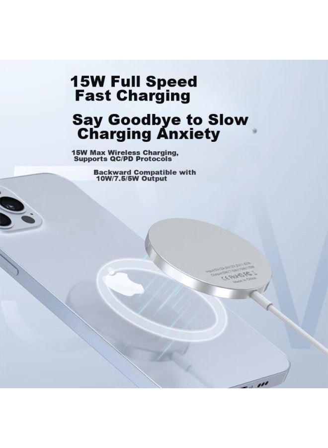 Topvork متوافق مع شاحن Apple اللاسلكي لـ Iphone 16/15 Pro Max، يدعم الشحن السريع المغناطيسي Magsafe بقوة 15w - Image 5