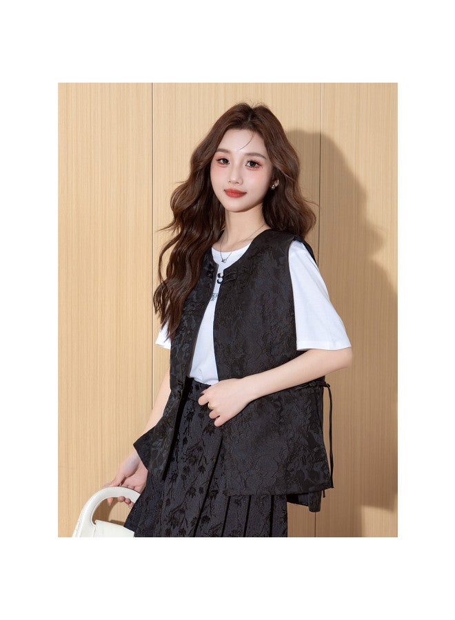TonLion New Chinese-style Vest For Women 2025 Spring/summer Sleeveless Jacket With Straight Shoulder - Traditional Style Waistcoat - Image 3