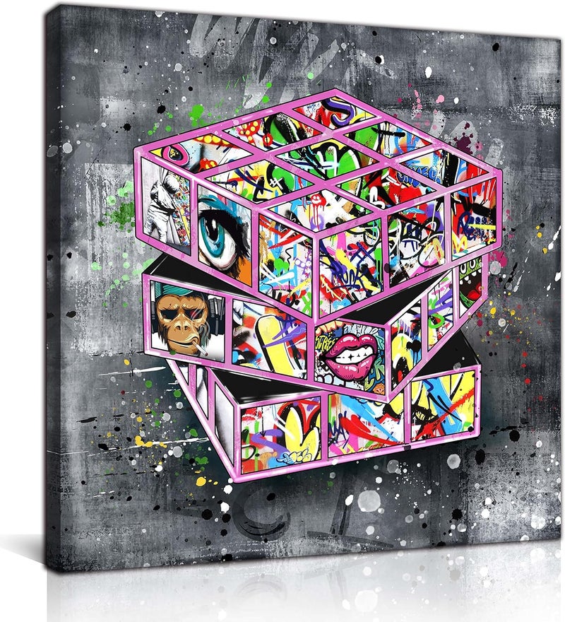 SIXTTART Banksy Style Canvas Wall Art - Image 1
