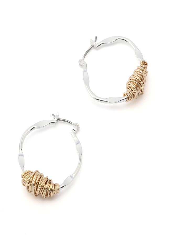 Robert Lee Morris Soho Women's Wire Wrapped Sculpted Hoop Earrings - Image 3