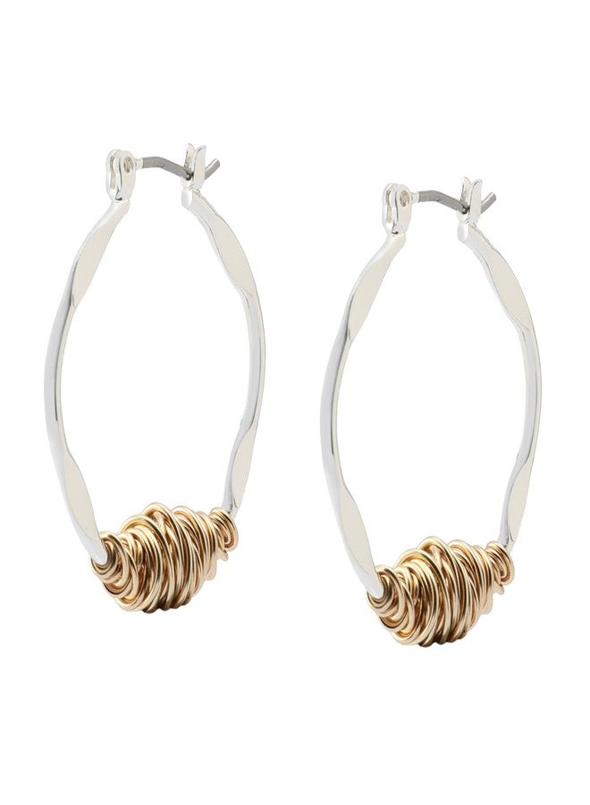 Robert Lee Morris Soho Women's Wire Wrapped Sculpted Hoop Earrings - Image 2