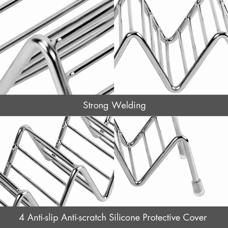 Stainless Steel Taco Holder Set of 2 with Protective Mats Dishwasher Safe - Image 5