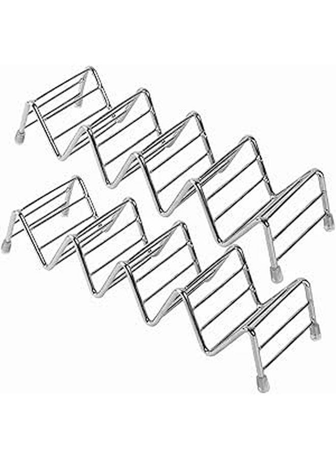 Stainless Steel Taco Holder Set of 2 with Protective Mats Dishwasher Safe - Image 1