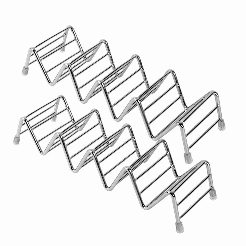 Stainless Steel Taco Holder Set of 2 with Protective Mats Dishwasher Safe - Image 2