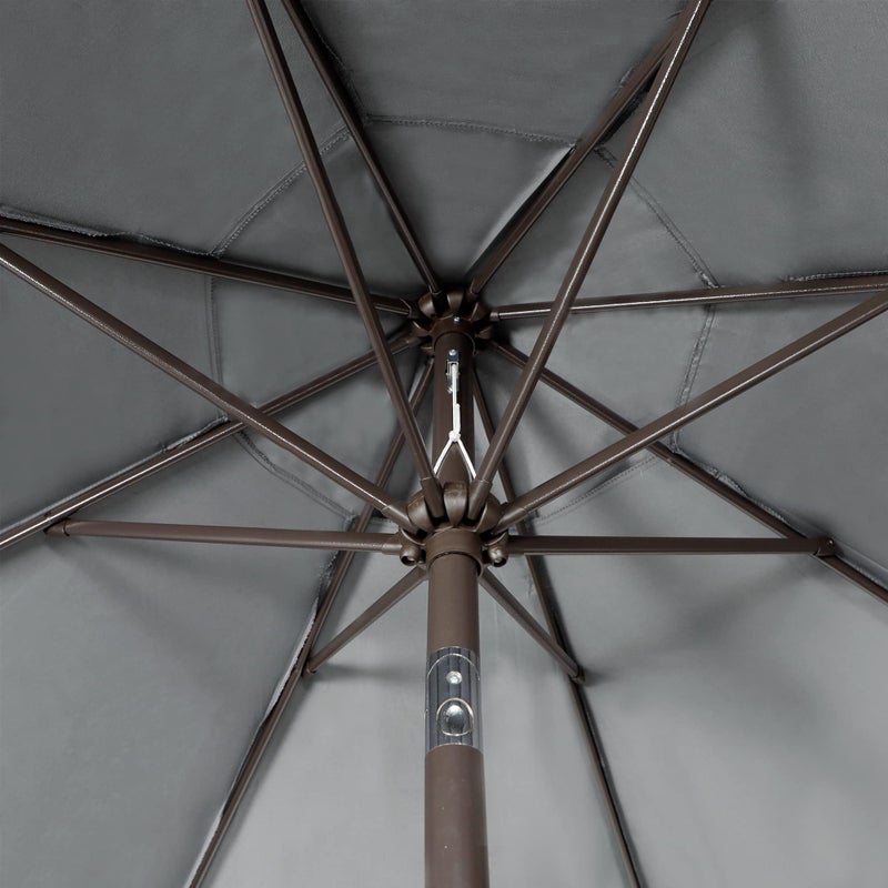 Blissun 9' Outdoor Patio Umbrella, Outdoor Table Umbrella, Yard Umbrella, Market Umbrella with 8 Sturdy Ribs, Push Button Tilt and Crank, Dark Grey - Image 3