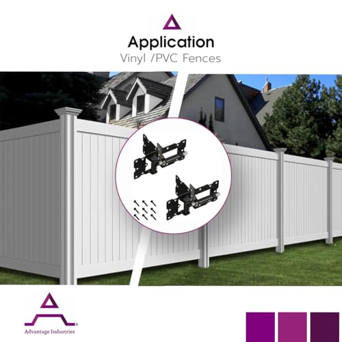 Advantage Industries StainlessSteel SelfClosing Gate Hinge Horizontal Adjustable HeavyDuty Enclosed Spring Tight Hinge Tolerance 2Side Gate Attachment VinylPVC Gate Pair Black - Image 3