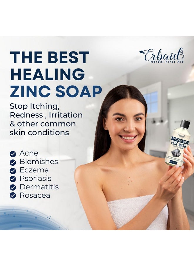 Erbaid - Pyrithione Zinc Face Wash | 2% Znp Zinc Soap Skin Therapy Body Cleanser For Acne, Rosacea, Eczema, Dermatitis, Psoriasis, Itching | Cleansing, Calming Facial Wash | Zinc Face & Body Wash Made In Usa - Image 1