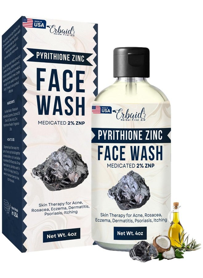 Erbaid - Pyrithione Zinc Face Wash | 2% Znp Zinc Soap Skin Therapy Body Cleanser For Acne, Rosacea, Eczema, Dermatitis, Psoriasis, Itching | Cleansing, Calming Facial Wash | Zinc Face & Body Wash Made In Usa - Image 1