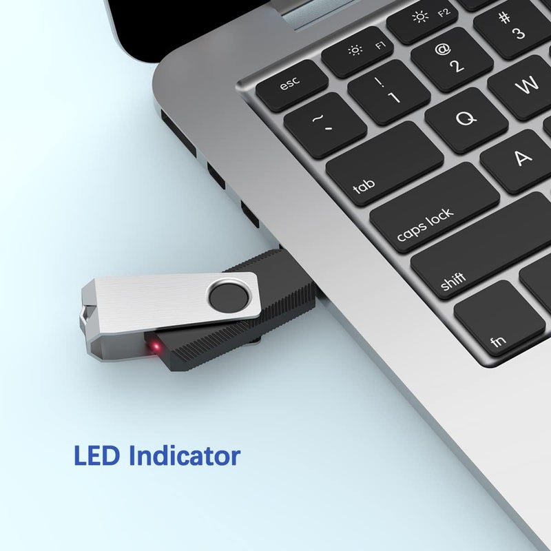 RAOYI 10 Pack 4GB USB Flash Drive, USB 2.0 Swivel Metal Memory Stick Bulk Thumb Drives Pen Drive Jump Drive for Data Storage (Black) - Image 5