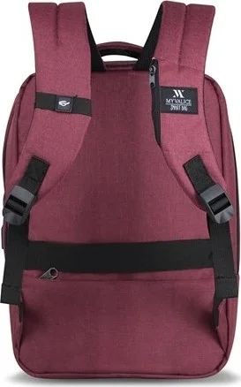 My Valice Smart Bag Active Slim Notebook Backpack with USB Charging Port Claret Red
