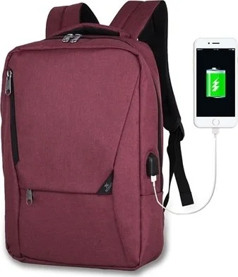 My Valice Smart Bag Active Slim Notebook Backpack with USB Charging Port Claret Red