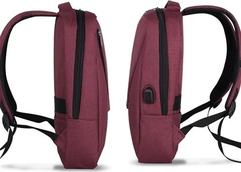 My Valice Smart Bag Active Slim Notebook Backpack with USB Charging Port Claret Red