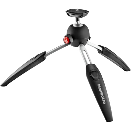 Manfrotto مانفروتو MTPIXIEVO-BK، حامل ثلاثي صغير من نوع PIXI EVO ذو قسمين لكاميرات المرايا، وكاميرات النظام المدمجة، وكاميرات DSLR، والفيديو، بحجم مدمج، مصنوع من الألمنيوم، باللون الأسود - Image 2