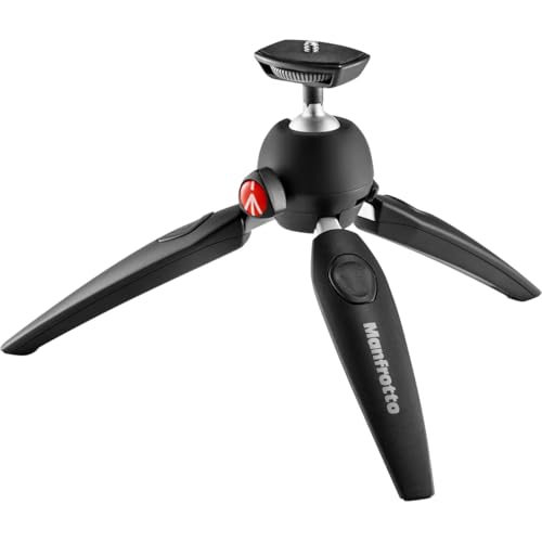 Manfrotto مانفروتو MTPIXIEVO-BK، حامل ثلاثي صغير من نوع PIXI EVO ذو قسمين لكاميرات المرايا، وكاميرات النظام المدمجة، وكاميرات DSLR، والفيديو، بحجم مدمج، مصنوع من الألمنيوم، باللون الأسود - Image 1