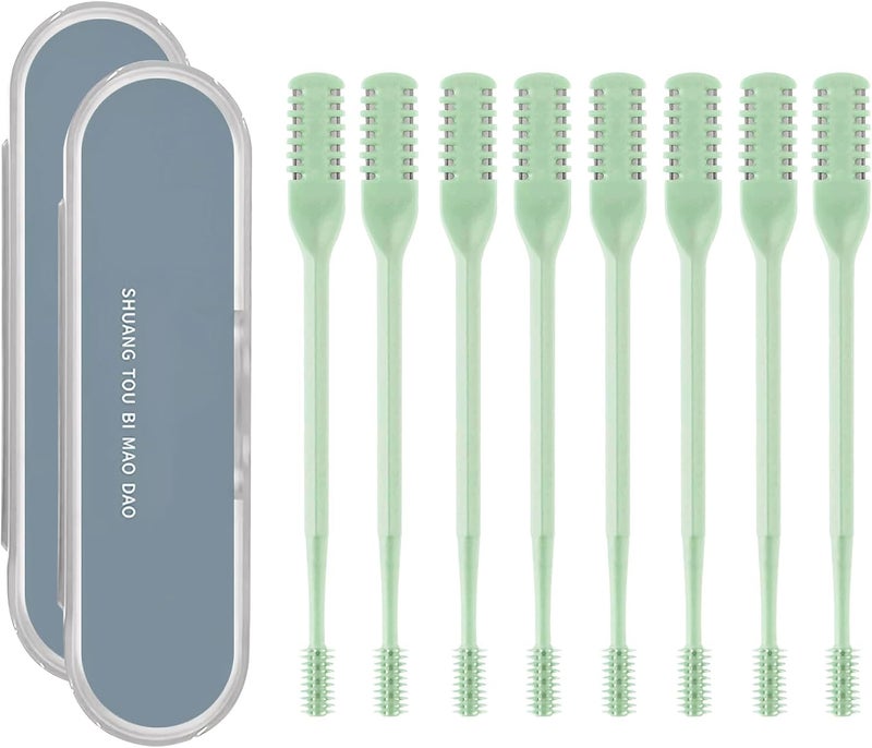 OneNine Nasal Hair Cutter, 8pcs Portable Double Sided Manual Nose Hair Trimmer, 360 Degree Rotating Ear Nose Hair Trimmer Nose Hair Plucker for Men Women - Image 1