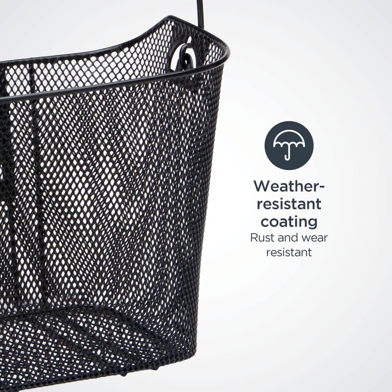 SCHWINN سلة دراجة شوان السريعة الإطلاق، سوداء، مقاومة للعوامل الجوية، مقبض قابل للطي للحمل باليد، تناسب معظم دراجات البالغين، تشمل أدوات التركيب، سلة دراجة للبالغين - Image 5