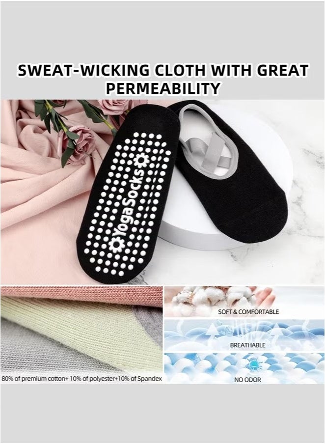 3 Pairs Yoga Grip Socks For Women，Pilates Anti Slip Socks Non Slip Socks For Pilates,Yoga, Ballet, Dance - Image 4