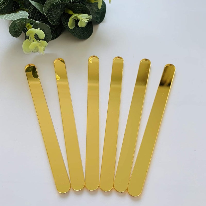 CHENRUI 20 Pcs Acrylic Cakesicle Popsicle Sticks for Ice Creamsicle Candy Apple (Mirror Gold) - Image 2