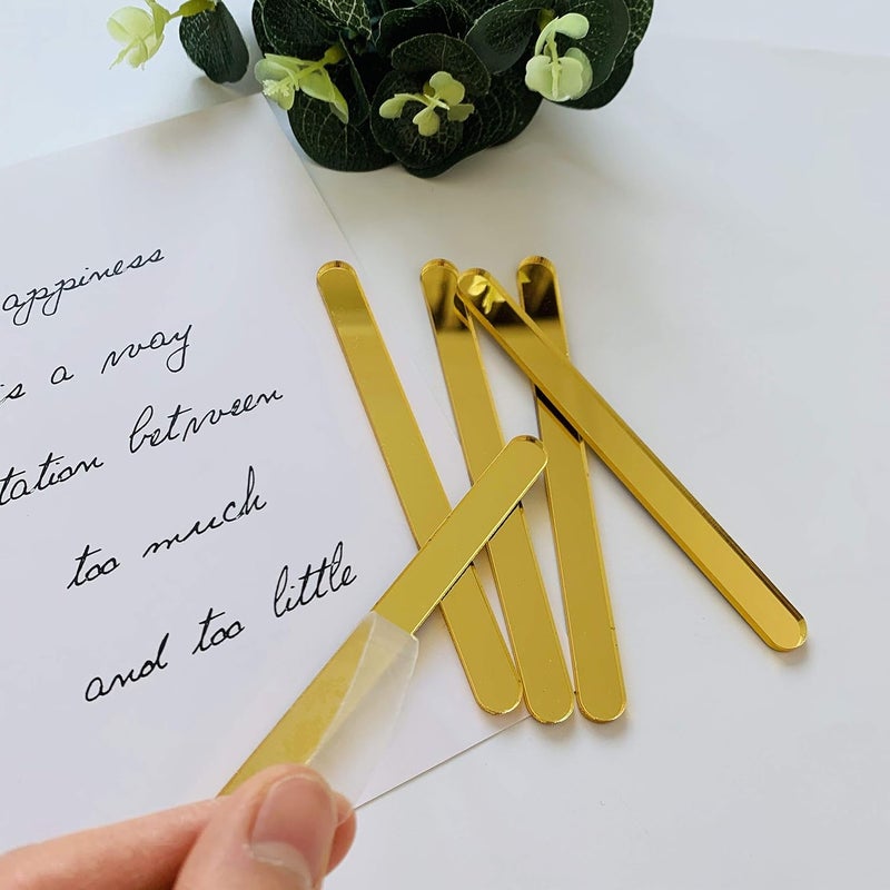 CHENRUI 20 Pcs Acrylic Cakesicle Popsicle Sticks for Ice Creamsicle Candy Apple (Mirror Gold) - Image 3