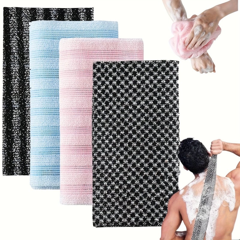 2pc Exfoliating Shower Towel Japanese Body Scrubber Double Sided Back Cleaner - Image 2