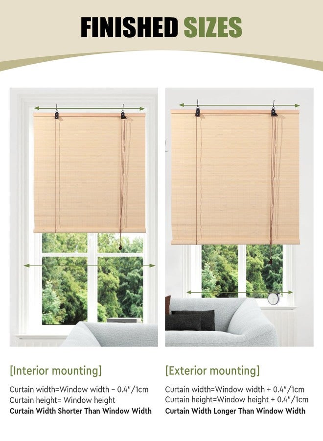 FoundGo Retro Bamboo Blinds 35" W x 72" H Bamboo Roman Shades Light Filtering Roll Up Blind Curtains for Windows Doorways Indoor Outdoor White - Image 4
