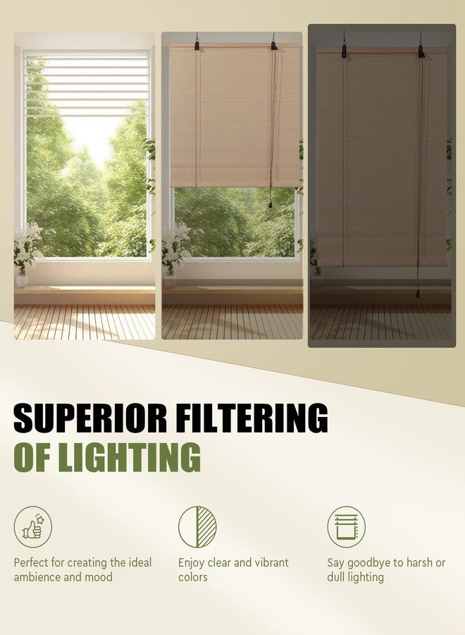 FoundGo Retro Bamboo Blinds 35" W x 72" H Bamboo Roman Shades Light Filtering Roll Up Blind Curtains for Windows Doorways Indoor Outdoor White - Image 5