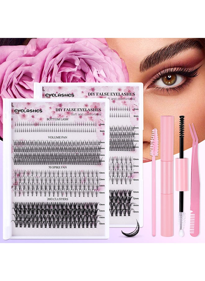 Depend - 4 Styles DIY Eyelash Extension Kit 404 Clusters, 5-16MM Mixed Individual Lashes Cluster, Natural Curl Personal Eyelash Set, Segmented False Eyelashes, Thick Eyelashes - Image 1