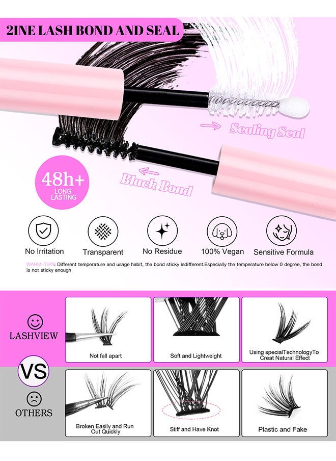 Depend - 4 Styles DIY Eyelash Extension Kit 404 Clusters, 5-16MM Mixed Individual Lashes Cluster, Natural Curl Personal Eyelash Set, Segmented False Eyelashes, Thick Eyelashes - Image 1