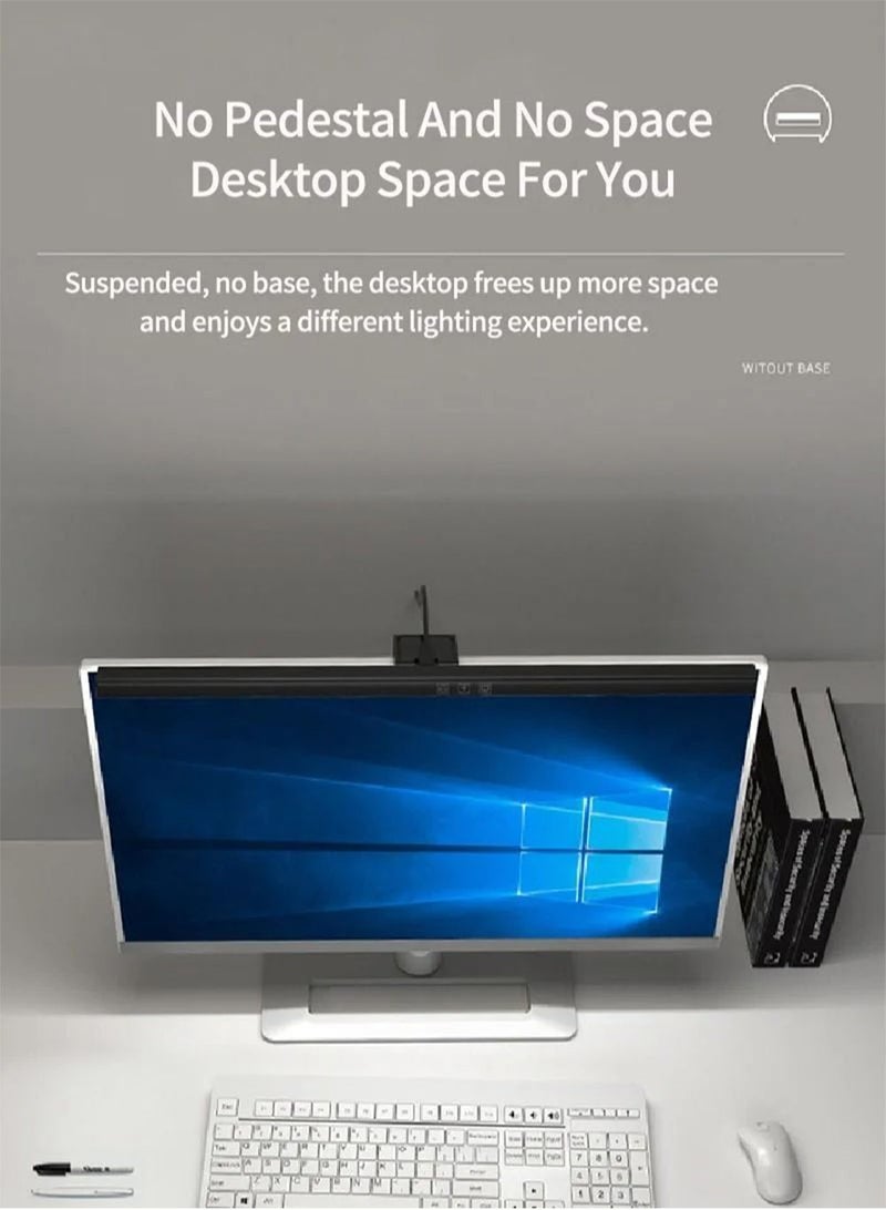ARSTID USB Powered Computer Monitor Laptop Lamp - Adjustable Brightness & Color Light, Black,  500mm - Image 5