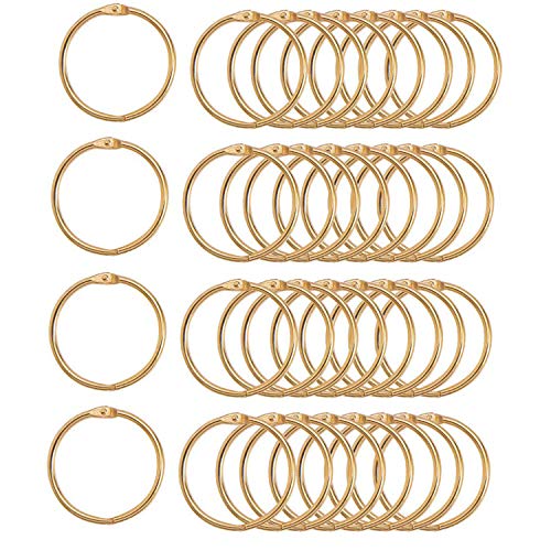 XMHF 2 Inch (50 Pack) Nickel Plated Steel Binder Rings - Golden, for School, Home, Office - Image 1