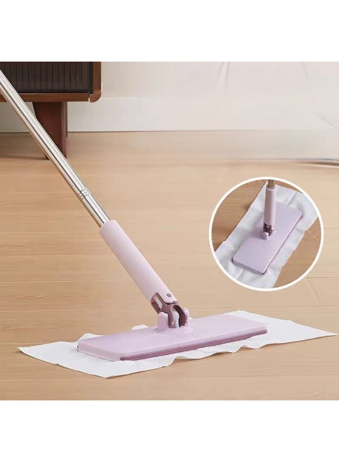 ممسحة أرضية دوارة مسطحة برأس دوار 360 درجة - ممسحة خفيفة الوزن من الألياف الدقيقة للأرضيات الخشبية والبلاط والخشب الرقائقي والفينيل - تصميم فائق النحافة للزوايا والقواعد والأماكن الضيقة - Image 1