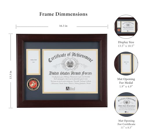 Allied Flag Allied Frame U.S. Marine Corps Medal and Award Frame with Medallion -13 x 16 - Image 3