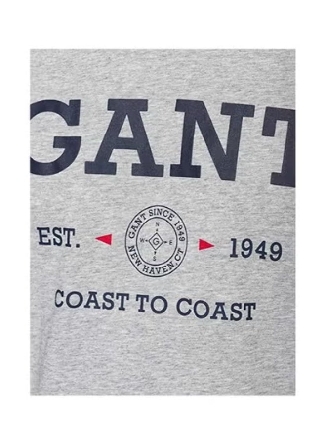 غانت تيشيرت رجالي من GANT (موديل 2003213-93) بطبعة جرافيك - رمادي - مقاس M - Image 3