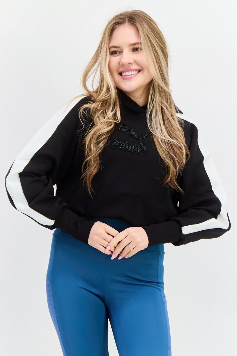 PUMA Women Sportswear Fit Long Sleeve Outdoor Hooded Bodysuit, Black - Image 1
