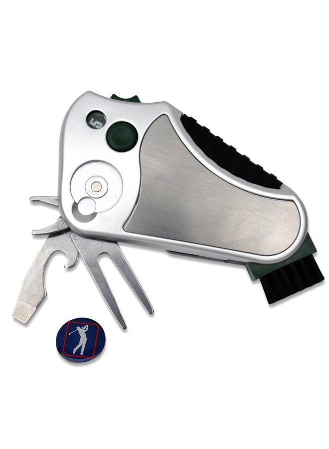 Ascent Golfer's Best Tool Golf Multitool All-in-ONE - Stroke Counter, Divot Repair Tool, Brush, Ball Marker, Cleat Tightener, Club Groove Cleaner, Best Golf Gift Idea for Men Women, Souvenir, Present - Image 5