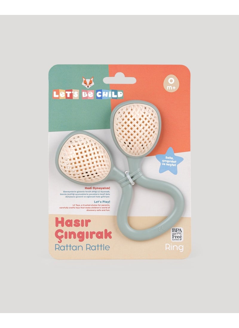 Let's Be Child Lc Ring Wicker Rattle Gray  - Image 3