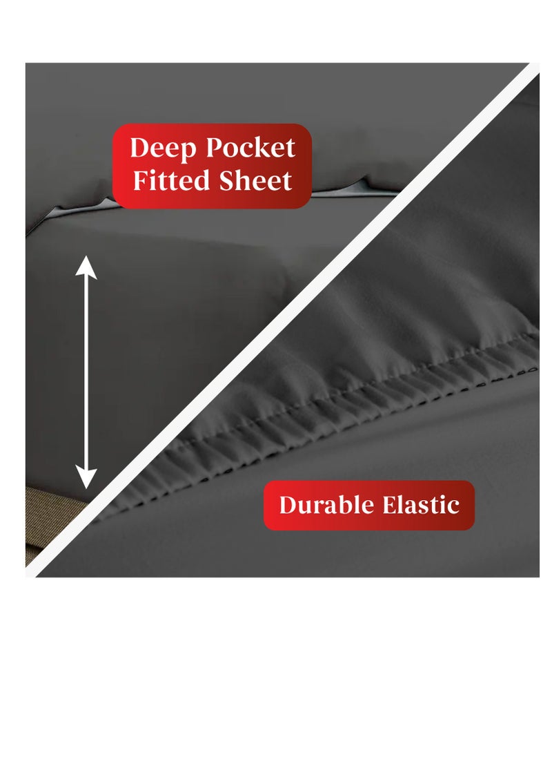 Infinitee Xclusives - Premium Grey Queen Sheets Set - 1800 TC Series 4 Piece Bed Sheets - Soft Brushed Microfiber Fabric - 16 Inches Deep Pockets Sheets Wrinkle Free & Fade Resistant by Infinitee Xclusives - Image 1