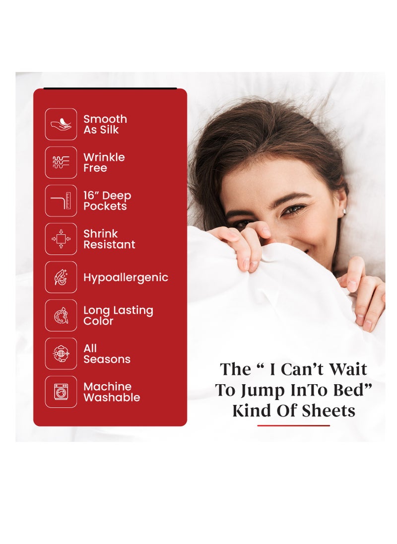 Infinitee Xclusives - Premium Grey Queen Sheets Set - 1800 TC Series 4 Piece Bed Sheets - Soft Brushed Microfiber Fabric - 16 Inches Deep Pockets Sheets Wrinkle Free & Fade Resistant by Infinitee Xclusives - Image 1