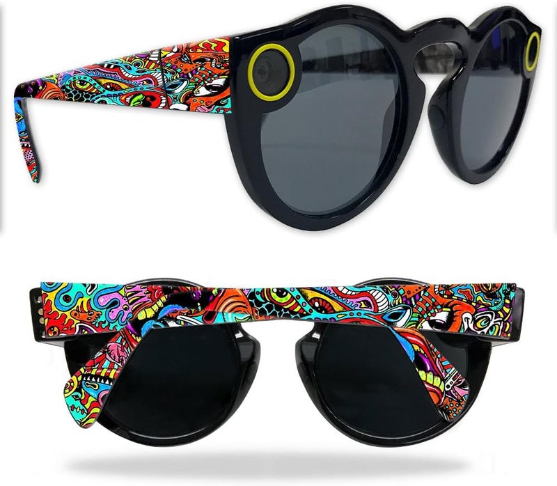 غطاء MightySkins متوافق مع نظارات سناب شات - أسيد تريبي | غلاف فني فريد، متين، وقابل للحماية | سهل التطبيق، الإزالة، وتغيير الأنماط | مصنوع في الولايات المتحدة الأمريكية