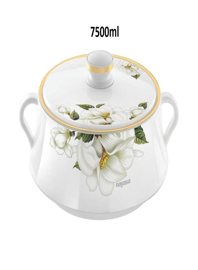 Nayasa Plastic & Stainless Steel Lorenzo Casserole(7500ml,White) - Image 2