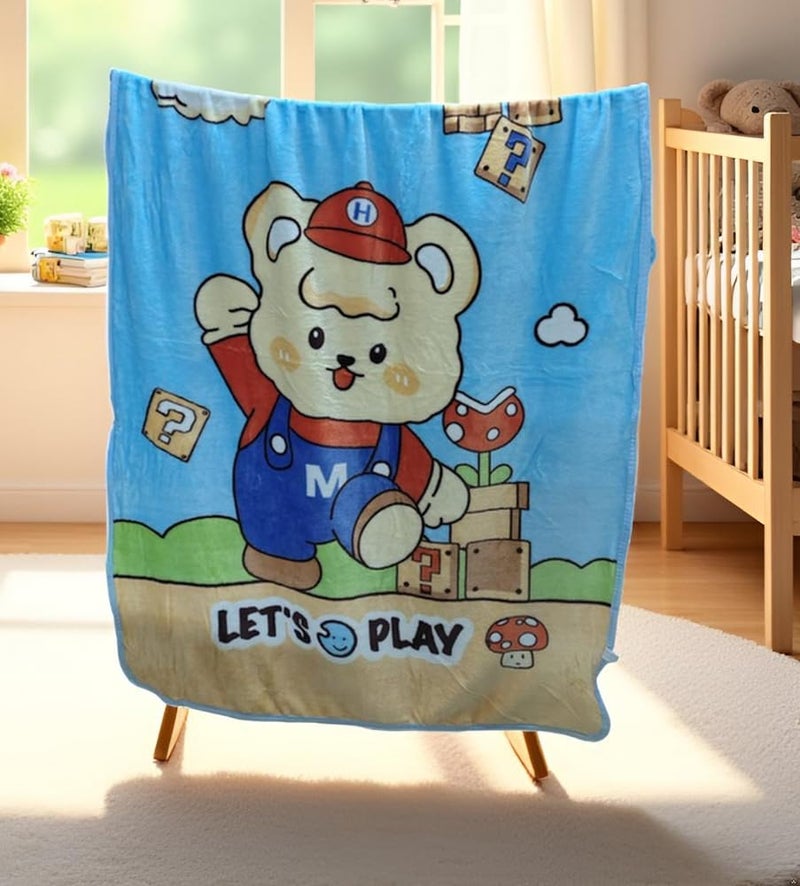 Butterthief Light Weight Cartoon Printed Blanket 100 x140 cm, 0-5 Years Soft Flannel for All Seasons Reversible Baby Blanket for Kids Toddlers New Born Boys & Girls - Image 3