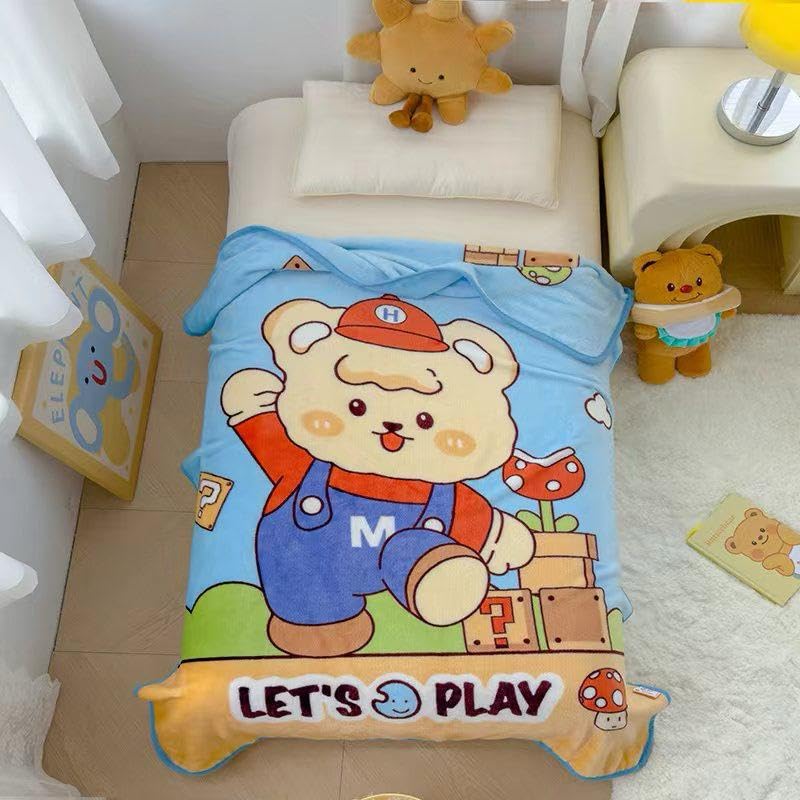 Butterthief Light Weight Cartoon Printed Blanket 100 x140 cm, 0-5 Years Soft Flannel for All Seasons Reversible Baby Blanket for Kids Toddlers New Born Boys & Girls - Image 1