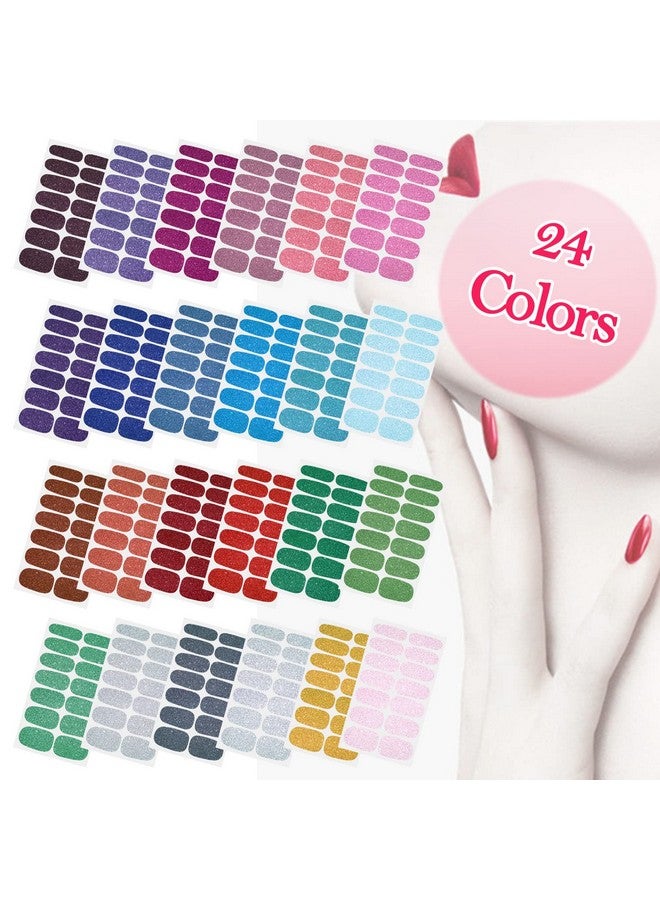 سيلبوي SILPECWEE 24 ورقة لفافات أظافر للنساء شرائط طلاء أظافر لامعة ملصقات طلاء أظافر ذاتية اللصق شرائط أظافر جل ملصقات مانيكير أظافر لفن الأظافر مع مبرد أظافر واحد - Image 2