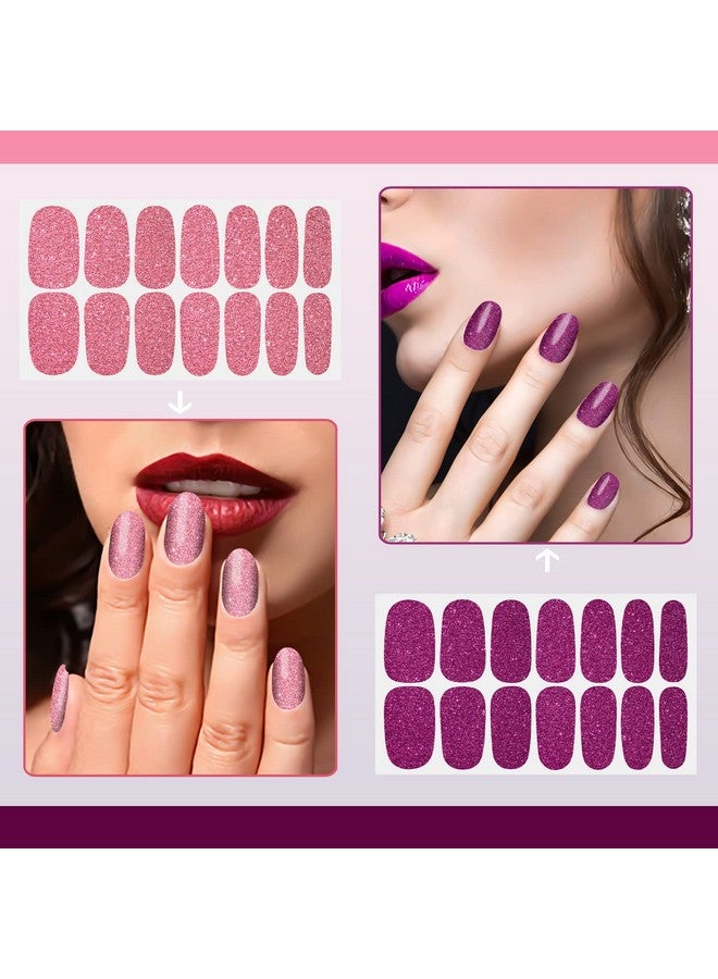 سيلبوي SILPECWEE 24 ورقة لفافات أظافر للنساء شرائط طلاء أظافر لامعة ملصقات طلاء أظافر ذاتية اللصق شرائط أظافر جل ملصقات مانيكير أظافر لفن الأظافر مع مبرد أظافر واحد - Image 3