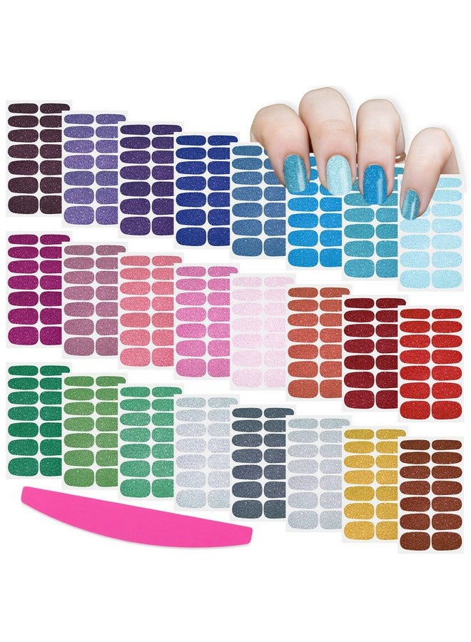 سيلبوي SILPECWEE 24 ورقة لفافات أظافر للنساء شرائط طلاء أظافر لامعة ملصقات طلاء أظافر ذاتية اللصق شرائط أظافر جل ملصقات مانيكير أظافر لفن الأظافر مع مبرد أظافر واحد - Image 1