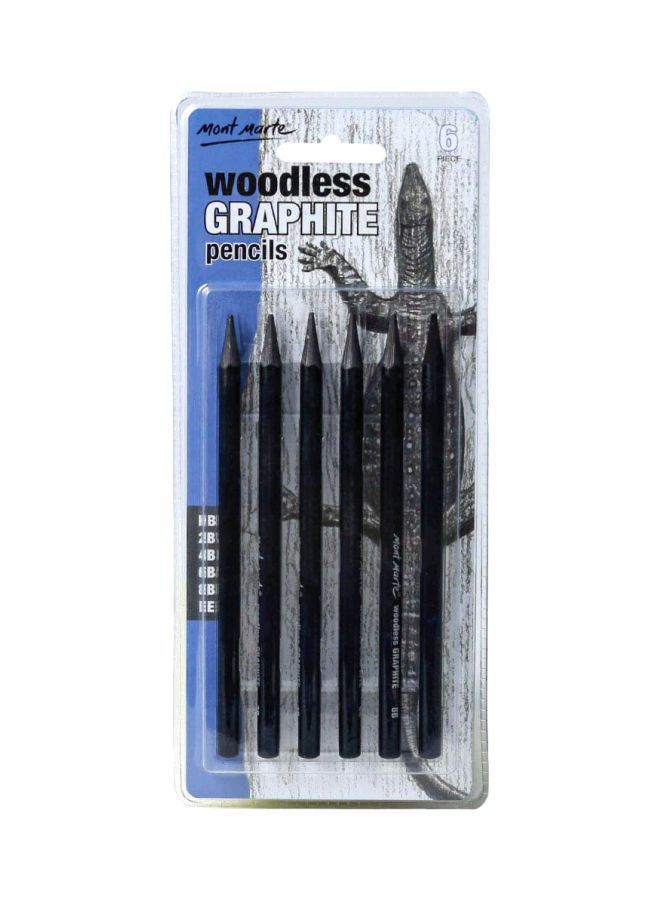 NIBEMINENT 6-Piece Graphite Woodless Pencil Black - Image 1