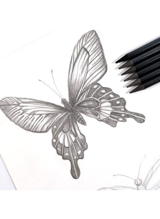 NIBEMINENT 6-Piece Graphite Woodless Pencil Black - Image 4